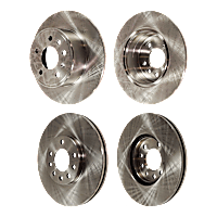 Front and Rear Brake Disc, Plain Surface, Vented - Front; Solid - Rear, 5 Lugs,, Pro-Line Series