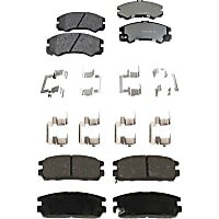Front and Rear Brake Pad Sets, Pro-Line Series, Semi-Metallic - Front; Ceramic - Rear Pad Material
