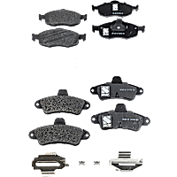 Front and Rear Brake Pad Sets, Semi-Metallic, Pro-Line Series
