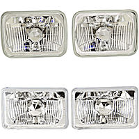Driver and Passenger Side Halogen Headlight, With bulb(s), Clear Lens