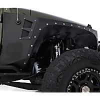 76880 Front, Driver and Passenger Side Fender Flares, Powdercoated Black XRC Armor Series