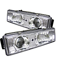Driver and Passenger Side Halogen Headlight, With bulb(s), Clear Lens, Chrome Interior, Signature Series