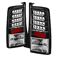 5042743 Driver and Passenger Side LED Tail Light, With bulb(s), Clear Lens, Black Interior