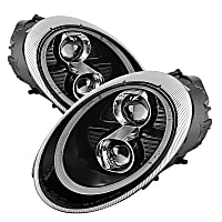 5080134 Driver and Passenger Side Halogen Headlight, With bulb(s), Clear Lens, Black Interior, Signature Series