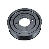 11511742045PRM APA/URO Parts Water Pump Pulley Water Pump Pulley - Black, Aluminum, Direct Fit, Sold Individually