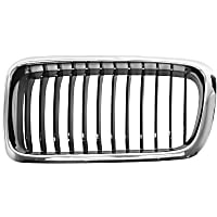51138231593 Driver Side Chrome Shell with Black Insert Grille