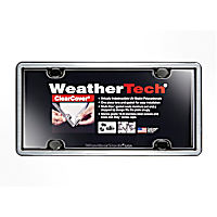 60027 License Plate Frame - Brushed Stainless with Black Trim, Eastman Durastar Polymer, Universal, Sold Individually