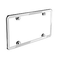 License Plate Frame - Polished, Stainless Steel, Universal, Sold individually