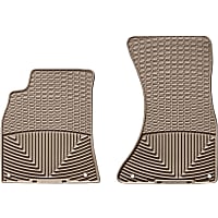 W111TN Front Row All-weather Series Flat Floor Mat, Tan Made of Rubberized Thermoplastic Elastomer