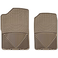 W14TN Front Row All-weather Series Flat Floor Mat, Tan Made of Rubberized Thermoplastic Elastomer