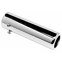 Exhaust Tip - Chrome, Aluminized Steel, Single, Direct Fit, Sold individually