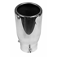 Exhaust Tip - Natural, Steel, Single, Direct Fit, Sold individually