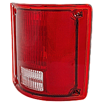 Passenger Side Tail Light, without Bulb, Halogen, Clear and Red Lens, Without Chrome Trim