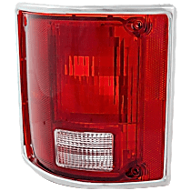 Driver Side Tail Light, without Bulb, Halogen, Clear and Red Lens, With Chrome Trim