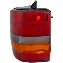 Passenger Side Tail Light, without Bulb, Halogen, Amber, Clear and Red Lens