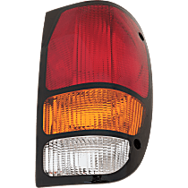 Passenger Side Tail Light, Without bulb(s), Halogen, Amber, Clear and Red Lens