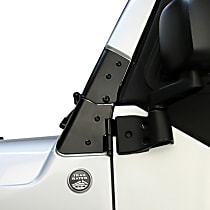 11209.02 Windshield Hinges - Black Powdercoated, Steel, Direct Fit, Set of 2