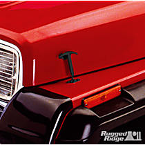 11210.01 Hood Catch - Black, Steel, Direct Fit, Set of 2