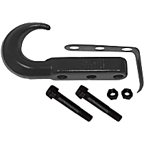 11236.02 Tow Hook - Black Powdercoated, Steel, Direct Fit, Sold individually