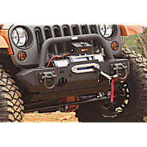 11540.23 Front, Driver and Passenger Side XHD Series Bumper End, Powdercoated Textured Black Steel