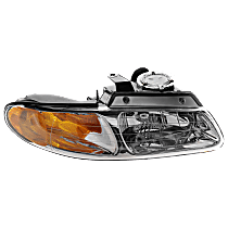 Passenger Side Headlight, With bulb(s), Halogen, Clear Lens, Single Beam