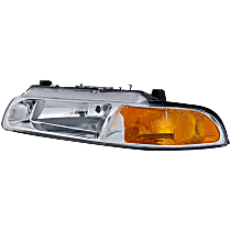 Driver Side Headlight, With bulb(s), Halogen, Clear Lens, With Improved Pattern Beam