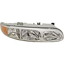 Passenger Side Headlight, with Bulb, Halogen, Clear lens