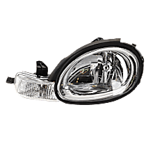 Driver Side Headlight, With bulb(s), Halogen, Clear Lens, Chrome Interior