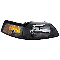 Passenger Side Headlight, without Bulb, Halogen, Clear Lens, Black Interior