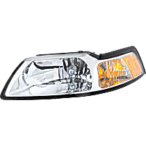 Driver Side Headlight, with Bulb, Halogen, Clear Lens, Chrome Interior, without Turn Signal Bulb