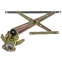 Front, Driver Side Manual Window Regulator, Hand-Crank Type