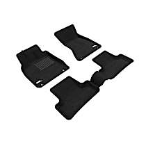 Front and Second Row Flat Floor Mat, Sport Utility, Black, Made of Plush/Nylon, MAXpider ELEGANT Series