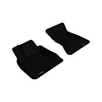 Front Row Molded Floor Liner, enginedesignationname: CPNB, FI, Turbocharged, DIESEL, Black, Made of Rubber, KAGU All-Weather Custom Fit Series