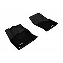 Front Row Molded Floor Liner, enginedesignationname: CYFB, FI, Turbocharged, GAS, Sedan, Black, Made of Rubber, KAGU All-Weather Custom Fit Series