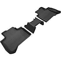 Second Row Molded Floor Liner, enginedesignationname: B46B20O0, FI, Turbocharged, GAS, w/Center Piece, Black, Made of Rubber, KAGU All-Weather Custom Fit Series