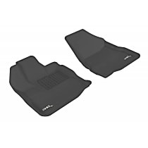 Front Row Molded Floor Liner, enginedesignationname: LEA, Eng. VIN: K, FI, Naturally Aspirated, GAS, For Vehicles w/Dual Posts On Driver Side, Black, Made of Rubber, KAGU All-Weather Custom Fit Series