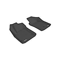 Front Row Molded Floor Liner, enginedesignationname: EAM, Eng. VIN: H, FI, Turbocharged, GAS, Not Fit Abarth, Black, Made of Rubberized/Thermoplastic, KAGU Series