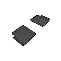 Second Row Molded Floor Liner, enginedesignationname: EAM, Eng. VIN: H, FI, Turbocharged, GAS, Not Fit 500e; Not Fit Abarth, Black, Made of Rubberized/Thermoplastic, KAGU Series