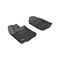 Molded Floor Liner, Eng. VIN: A, FI, Naturally Aspirated, GAS, For Vehicles w/Front Row Single Hooks Only, Black, Made of Rubberized/Thermoplastic, KAGU Series