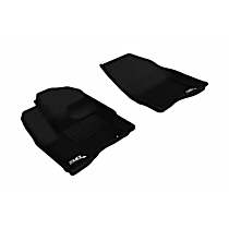 Front Row Molded Floor Liner, Eng. VIN: T, FI, Turbocharged, GAS, Fits Single Hook And Dual Retention Posts, Black, Made of Rubber, KAGU All-Weather Custom Fit Series