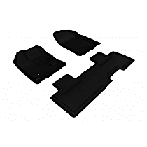 L1FR02001509 Front and Second Row KAGU All-Weather Custom Fit Series Molded Floor Liner, Black Made of Rubber