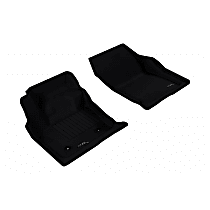 Front Row Molded Floor Liner, Eng. VIN: U, FI, Naturally Aspirated, ELECTRIC/GAS, Black, Made of Rubber, KAGU All-Weather Custom Fit Series