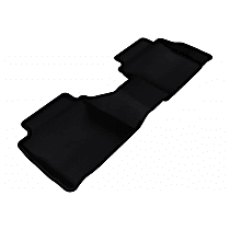 Second Row Molded Floor Liner, Eng. VIN: U, FI, Naturally Aspirated, ELECTRIC/GAS, Stowable, Black, Made of Rubber, KAGU All-Weather Custom Fit Series