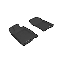 Front Row Molded Floor Liner, enginedesignationname: LDA3, FI, Naturally Aspirated, ELECTRIC/GAS, Black, Made of Rubberized/Thermoplastic, KAGU Series