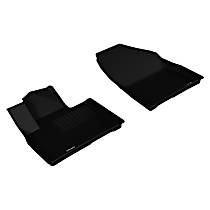 Front Row Molded Floor Liner, Eng. VIN: 5, FI, Naturally Aspirated, GAS, Fits 5/7 Seats, Black, Made of Rubber, KAGU All-Weather Custom Fit Series