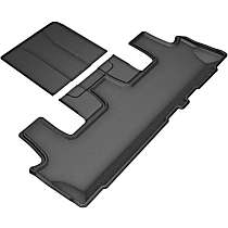 Front, Second and Third Row Molded Floor Liner, Eng. VIN: T, FI, Turbocharged, GAS, With Bucket 2nd Row, Black, Made of Rubber, KAGU All-Weather Custom Fit Series