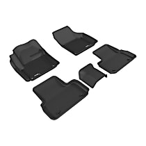 L1LR02101509 KAGU All-Weather Custom Fit Series Black Floor Mats, Front and Second Row