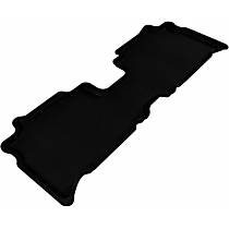 Second Row Molded Floor Liner, enginedesignationname: 3MZ-FE, FI, Naturally Aspirated, GAS, Fit 1st Row With Sliding Center Console Only, Black, Made of Rubber, KAGU All-Weather Custom Fit Series