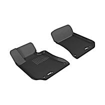 Front Row Molded Floor Liner, enginedesignationname: 276.952, FI, Naturally Aspirated, GAS, Dual Retention Posts In Both Drivers And Passengers Side, Black, Made of Rubber, MAXpider KAGU Series