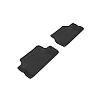 Second Row Molded Floor Liner, enginedesignationname: N14B16A, FI, Turbocharged, GAS, Hatchback, Not Fit Coupe/Roadster, Black, Made of Rubberized/Thermoplastic, KAGU Series
